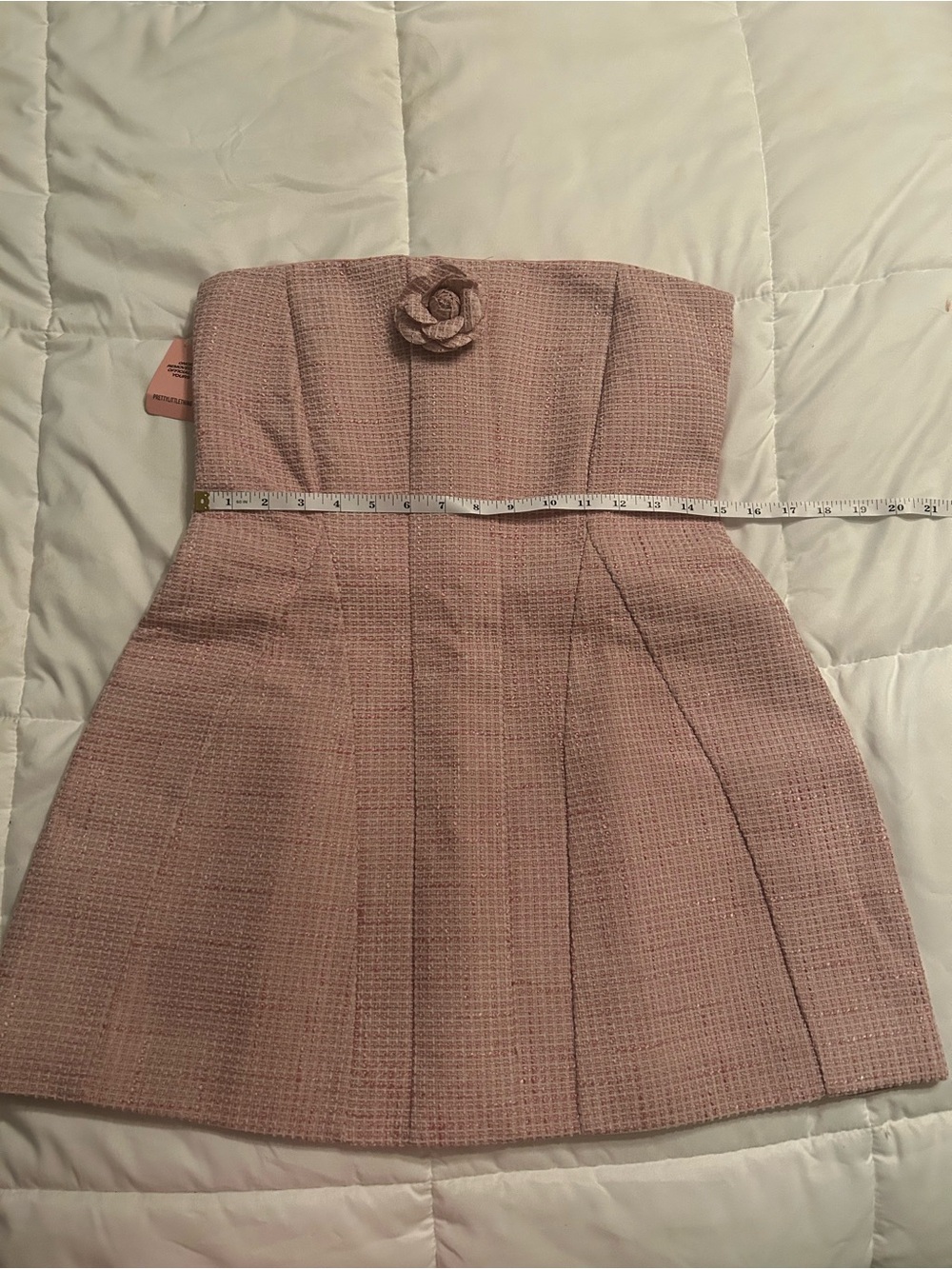 PrettyLittleThing Pink Boucle Camellia A-line Dress - Picture 2 of 6